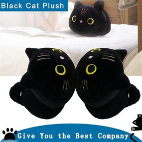 img 2 attached to 🐱 Enhopty 10-Inch Black Cat Plush Pillow Stuffed Animal Toy – Cute Kitten Soft Cushion for Girls, Kids, and Women – Sleeping Hugging Pillow, 1PC (Small)