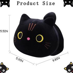 img 3 attached to 🐱 Enhopty 10-Inch Black Cat Plush Pillow Stuffed Animal Toy – Cute Kitten Soft Cushion for Girls, Kids, and Women – Sleeping Hugging Pillow, 1PC (Small)