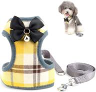 🐾 selmai plaid soft mesh cat harness with leash - escape proof vest for small dogs - ideal for walking, training, and outdoor activities - suitable for puppy, chihuahua, dachshund - no pull design logo