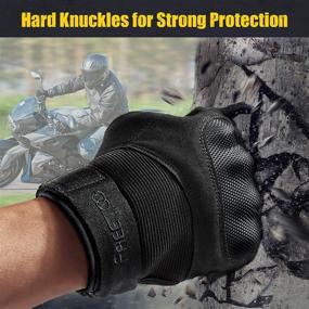 img 3 attached to FREETOO Upgraded Version: Hard Knuckles Tactical Gloves with Touchscreen, Ideal for 🧤 Motorcycle Riding, Airsoft Combat & Military Activities – Full Finger Gloves for Men