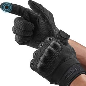 img 4 attached to FREETOO Upgraded Version: Hard Knuckles Tactical Gloves with Touchscreen, Ideal for 🧤 Motorcycle Riding, Airsoft Combat & Military Activities – Full Finger Gloves for Men