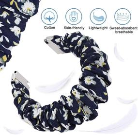 img 2 attached to VEAQEE Scrunchie Versa Versa 2 Bands For Women Girls Cloth Elastic Soft Fabric Strap Pattern Printed Replacement Bracelet Wristband Scrunchy Accessories Wearable Technology