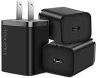 🔌 beacenov 20w usb-c power adapter - iphone fast charger block (3 pack) - compatible with iphone 13/12/11, ipad pro, and more - black logo