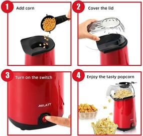 img 1 attached to 🍿 ASLATT Electric Popcorn Maker Hot Air Popper, BPA Free, No Oil Needed, 1200W, Measuring Cup and Removable Top Cover, Ideal for Parties & Kids, Easy to Clean