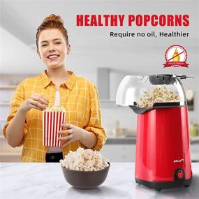 img 2 attached to 🍿 ASLATT Electric Popcorn Maker Hot Air Popper, BPA Free, No Oil Needed, 1200W, Measuring Cup and Removable Top Cover, Ideal for Parties & Kids, Easy to Clean