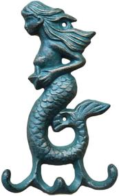 img 4 attached to 🧜 Decorative Metal Mermaid Wall Hook with Screws and Anchors - Cast Iron Key Hanger