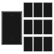 🔳 10-pack bestten 1-gang blank wall plate: standard size, unbreakable outlet cover, ul listed - black logo