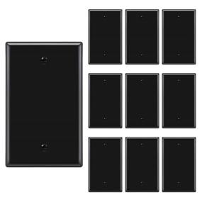 img 4 attached to 🔳 10-Pack BESTTEN 1-Gang Blank Wall Plate: Standard Size, Unbreakable Outlet Cover, UL Listed - Black