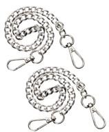 👜 penta angel iron flat bag chain strap 2 pack - 15.7'' long purse wallet handbag wrist clutches handles replacement accessories with metal buckles for diy craft (silver, 40 cm) logo