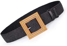 img 4 attached to Women Dresses Elastic Rattan Buckle Women's Accessories