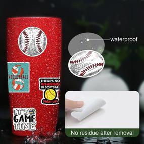 img 1 attached to 🏐 100PCS Sports Stickers: Waterproof Vinyl Stickers for HydroFlask, Laptop, Skateboard - Volleyball, Basketball, Football - Ideal for Teens and Adults