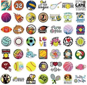 img 2 attached to 🏐 100PCS Sports Stickers: Waterproof Vinyl Stickers for HydroFlask, Laptop, Skateboard - Volleyball, Basketball, Football - Ideal for Teens and Adults