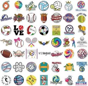 img 3 attached to 🏐 100PCS Sports Stickers: Waterproof Vinyl Stickers for HydroFlask, Laptop, Skateboard - Volleyball, Basketball, Football - Ideal for Teens and Adults