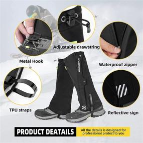 img 1 attached to ❄️ Winter Sports Boot Gaiters by ROCKBROS - Leg Gaiters for Skiing, Walking, and Hiking - Tear Resistant Snow Shoes Gaiters