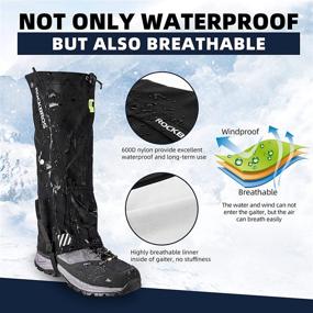 img 3 attached to ❄️ Winter Sports Boot Gaiters by ROCKBROS - Leg Gaiters for Skiing, Walking, and Hiking - Tear Resistant Snow Shoes Gaiters