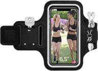 📱 phone armband for running: comfortable 6.5" exercise holder for iphone 12/11/8/7, galaxy s21/s20 - key holder included! (men, women) logo