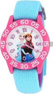 🕒 disney girl's 'frozen' blue watch: quartz plastic and nylon, model w002993 logo