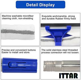 img 1 attached to 🪟 2-in-1 ITTAR Window Squeegee Cleaning Tools with Long 58'' Handle Extension Pole for Glass Doors, Showers, and Household Windows