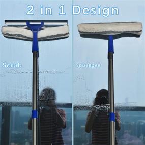 img 3 attached to 🪟 2-in-1 ITTAR Window Squeegee Cleaning Tools with Long 58'' Handle Extension Pole for Glass Doors, Showers, and Household Windows