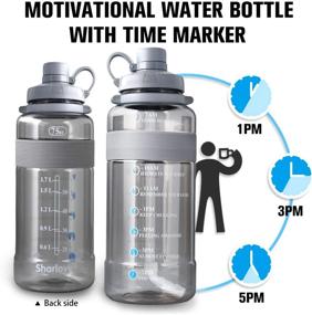 img 3 attached to 2.3L/75 oz Water Bottle with Silicone Handle, Lightweight Portable Water Bottle with Strap and Measured Times, Big Water Jug with Straw, Drink Water Reminder Bottle