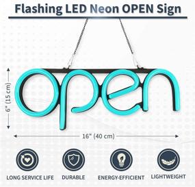 img 3 attached to Neon Open Sign Light for Business - 💡 Flashing LED, ON & Retail Store Fixtures & Equipment