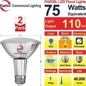 img 3 attached to 💡 High-performance Blue LED PAR30 Flood Light Bulb by Explux - Ideal for Commercial Use