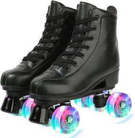 img 4 attached to Womens Roller Skates Leather Adjustable Sports & Fitness for Skates, Skateboards & Scooters