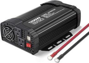 img 4 attached to 🔌 BYGD 1200Watt Power Inverter 12V DC to 110V AC Car Converter with Dual AC Outlets and Dual 2.1A USB Ports: Maximize your Car Inverter Experience