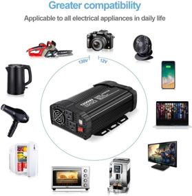 img 3 attached to 🔌 BYGD 1200Watt Power Inverter 12V DC to 110V AC Car Converter with Dual AC Outlets and Dual 2.1A USB Ports: Maximize your Car Inverter Experience