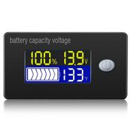 ⚡️ battery capacity voltage meter: alarm & external temp sensor, 0-179??, 12v-72v lithium and acid battery gauge for motorcycles, carts, cars logo