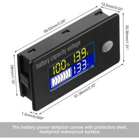 img 2 attached to ⚡️ Battery Capacity Voltage Meter: Alarm & External Temp Sensor, 0-179??, 12V-72V Lithium and Acid Battery Gauge for Motorcycles, Carts, Cars