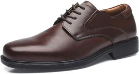 img 4 attached to 👞 Comfortable Men's Loafers & Slip-Ons: Milano Square Leather Business Shoes