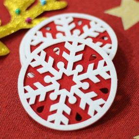 img 1 attached to Vesil Christmas Felt Snowflake Coasters: Set of 6 Festive Decorations