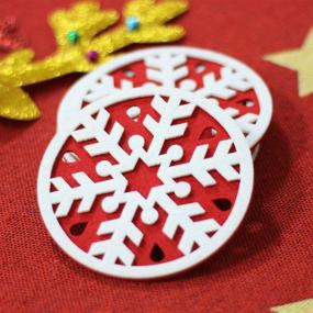 img 2 attached to Vesil Christmas Felt Snowflake Coasters: Set of 6 Festive Decorations