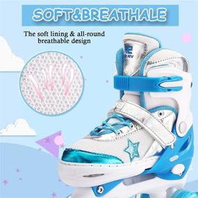 img 1 attached to 👟 Adjustable Kids Roller Skates with Light Up Wheels - High Comfort & Breathable Sports Indoor Outdoor Shoes for Girls Boys Beginners