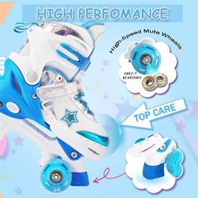 img 2 attached to 👟 Adjustable Kids Roller Skates with Light Up Wheels - High Comfort & Breathable Sports Indoor Outdoor Shoes for Girls Boys Beginners