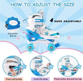 img 3 attached to 👟 Adjustable Kids Roller Skates with Light Up Wheels - High Comfort & Breathable Sports Indoor Outdoor Shoes for Girls Boys Beginners