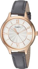 img 4 attached to Стильно и элегантно: женские часы Timex Peyton с кожаным ремешком для классического измерения времени