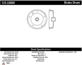 img 1 attached to Centric Parts 123 33009 Brake Drum