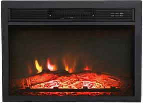 img 4 attached to 🔥 LOKATSE HOME 23 Inches Electric Fireplace Insert Heater Log with Realistic Flame Remote Control, Over-heating Protection, Adjustable Three-speed: 700/1000/1400W, Black