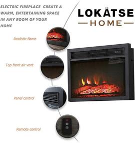 img 3 attached to 🔥 LOKATSE HOME 23 Inches Electric Fireplace Insert Heater Log with Realistic Flame Remote Control, Over-heating Protection, Adjustable Three-speed: 700/1000/1400W, Black