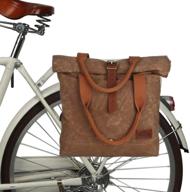 👜 tourbon canvas and leather roll-top clip-on bicycle panniers: stylish women's shoulder tote bag logo