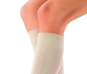 img 2 attached to JOBST soSoft Sand Brocade Knee High Compression Socks, MD, 8-15 mmHg