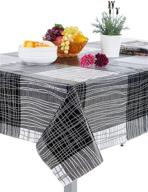 🌂 stylish and practical: alicemall rectangular waterproof tablecloth with white stripes logo