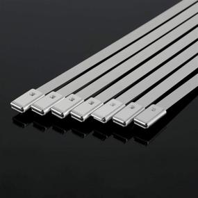 img 2 attached to 🔗 High-Quality Stainless Steel Zip Ties - Strong Cable Ties for Exhaust Wrap, Juncture, Fence, Automotive - Self-Locking Strap Ties - 11.8 Inches, Pack of 30 (Stainless Steel)