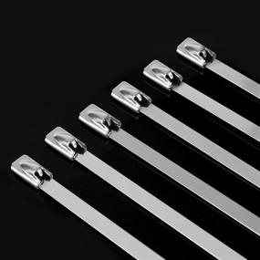 img 1 attached to 🔗 High-Quality Stainless Steel Zip Ties - Strong Cable Ties for Exhaust Wrap, Juncture, Fence, Automotive - Self-Locking Strap Ties - 11.8 Inches, Pack of 30 (Stainless Steel)