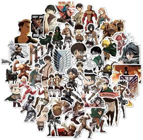 img 4 attached to 50-Pack Cute Attack on Titan Stickers for Water Bottles - Japanese Manga Design - Waterproof, Aesthetic, Trendy Stickers for Teens and Girls - Ideal for Water Bottles, Laptops, Phones, and Travel - Extra Durable Vinyl