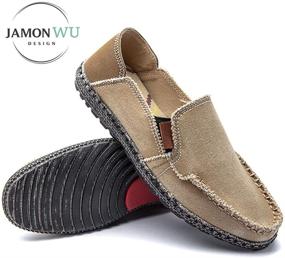 img 1 attached to JAMONWU Canvas Outdoor Sneakers D_Black Men's Shoes for Loafers & Slip-Ons