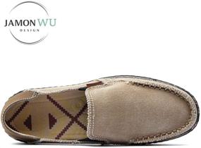 img 3 attached to JAMONWU Canvas Outdoor Sneakers D_Black Men's Shoes for Loafers & Slip-Ons