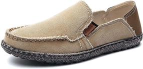 img 4 attached to JAMONWU Canvas Outdoor Sneakers D_Black Men's Shoes for Loafers & Slip-Ons